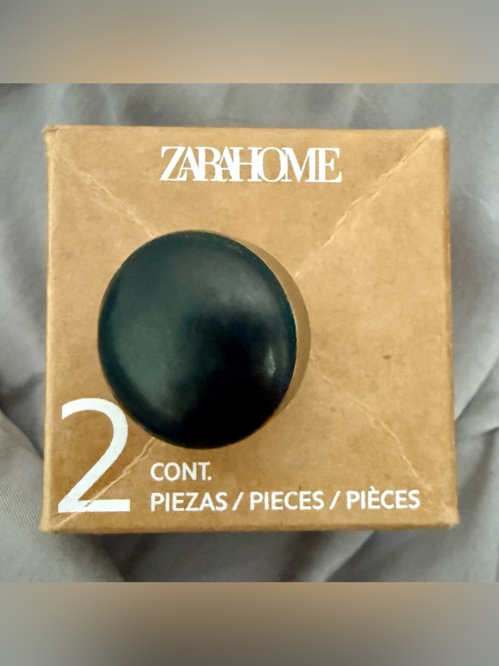 🖤 Set 2 ZaraHome door knobs round black gold pulls NIB Zara Home